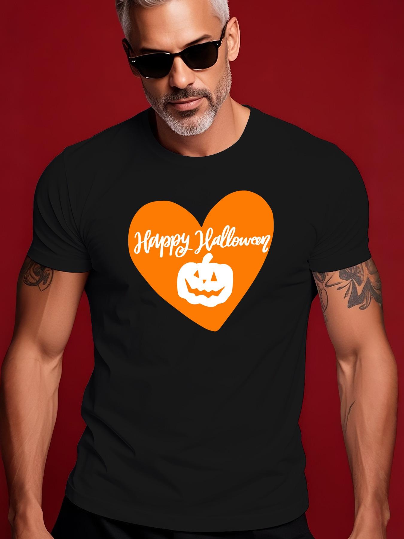 Summer Tshirt with Heart Pumpkin English Pattern XXL