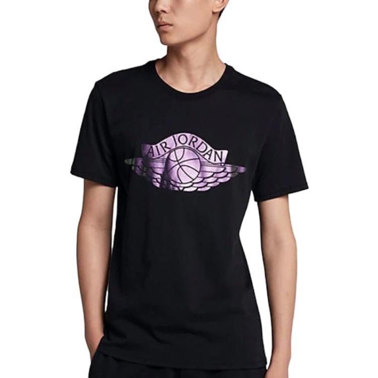 Jordan T Shirts Men's Black Crew Neck Moderate Straight Fit AA1904-010