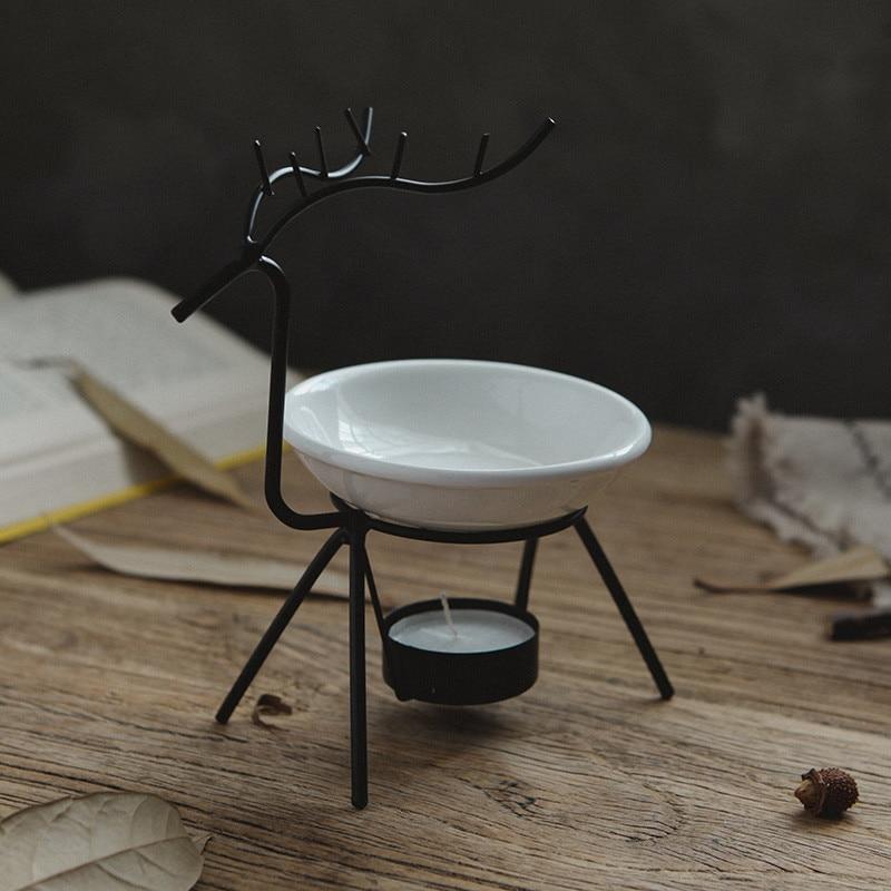 

Олень железная курильница подсвечник ароматическая курильница масляная лампа арома-горелка гостиная украшения дома чёрный