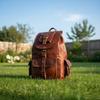 Echtes Ziegenleder, großer Herren-Vintage-Rucksack, Reiserucksack, Laptop-Freizeittasche