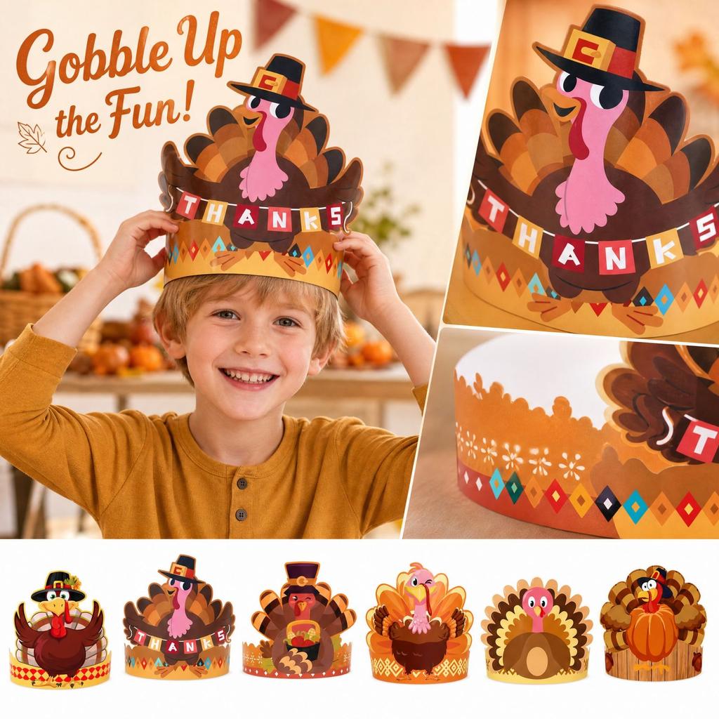 Funny Thanksgiving Party Hats for Holiday Themed Party Decorations