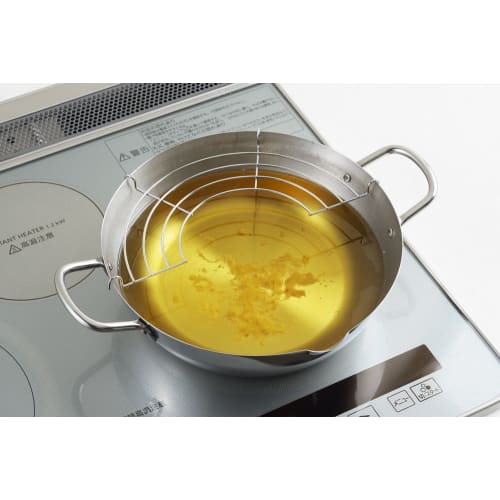 Yoshikawa Tempura Pot, 24cm, 2.6L, Stainless Steel, Induction and Gas Compatible, Gogi, Made In Japan, Tsubame-Sanjo, YJ2555