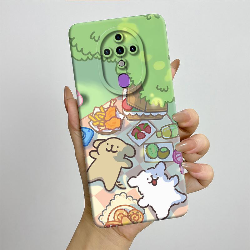 For Tecno Spark 6 KE7 Case Spark6 Silicone TPU Soft Phone Casing Sweet Painted Printed Shockproof Protective Back Cover