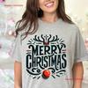 Cute Merry Christmas Phrase T Shirt Festive Holiday DTG Design Print Xmas for Joyful Seasonal Top Vintage Washed Slightly