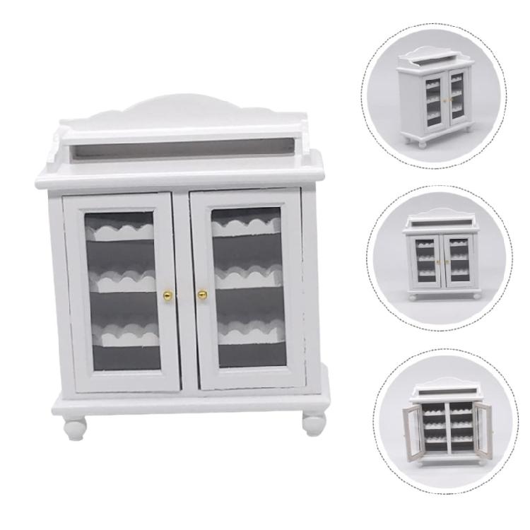 Miniature Wine Cabinet Dollhouses Kitchen Living Room Accessories for 1/12 Dollhouses Crafting and Miniature Scene Decors