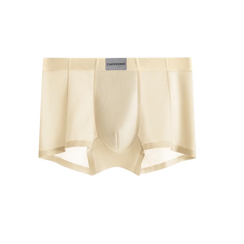 Saténové chladivé pánské bezešvé spodní prádlo se středním pasem z ledového hedvábí - Prodyšné a antibakteriální