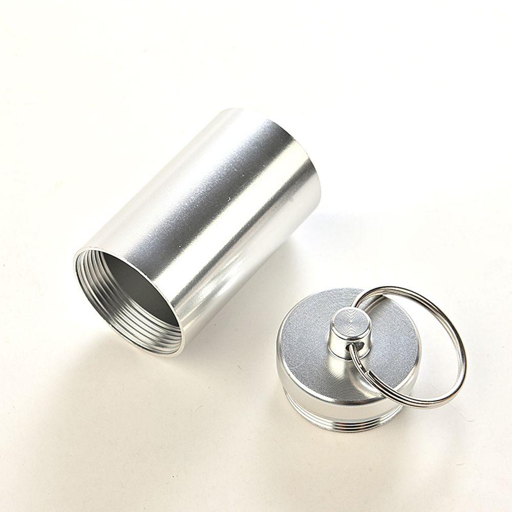 Vitamin Tablet Container Healthy Care Medicine Organizers Aluminum Pill Bottle Keychain Pill Case