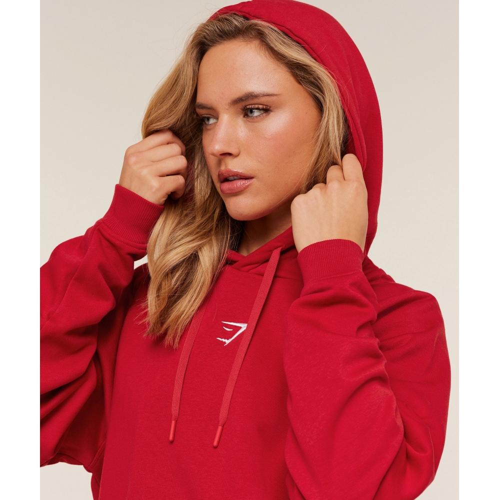 Gymshark Training Oversized Fleece Hoodie Carmine Red B5a7n Rbqw