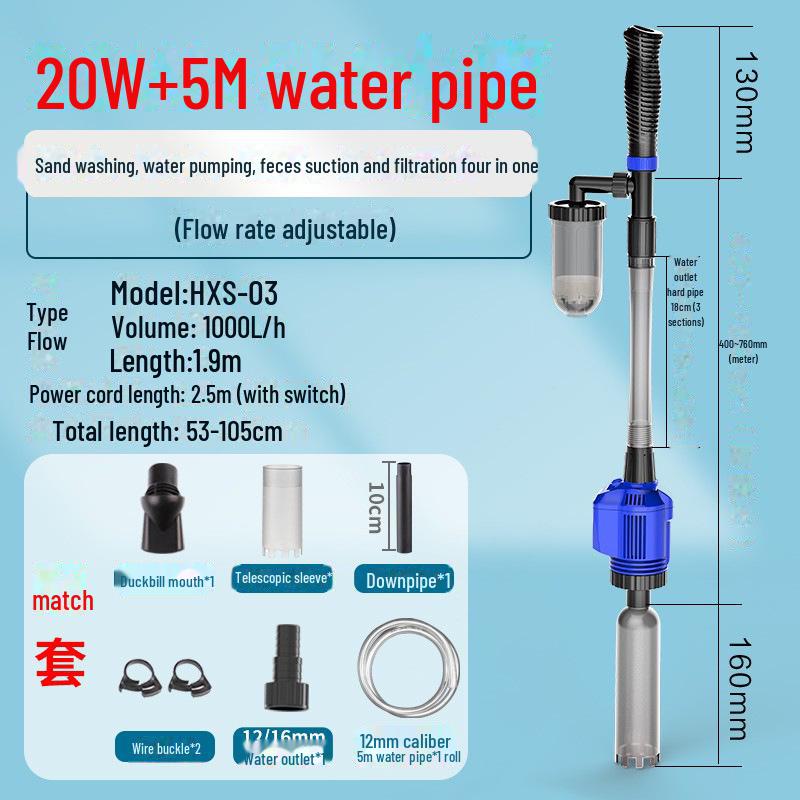 Sensen Electric Water Changer & Sand Washer: Automatic Fish Tank Cleaner