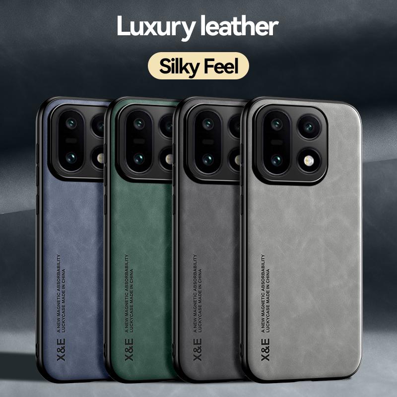 KEYSION Luxury Retro PU Leather Phone Case for OnePlus 15 5G Soft Silicone+PC Shockproof Phone Back Cover for One Plus 1+ 15