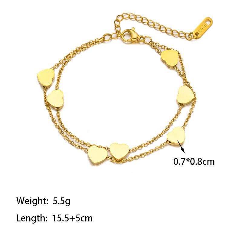 Necklace double-layer love tassel, simple and fashionable personality, versatile collarbone chain for women