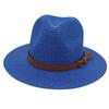 Cappello Panama Primavera Estate con Cinturino Giallo Accessori Cappello di Paglia Spiaggia Traspirante Casual Cappello Jazz Stile Europeo Americano