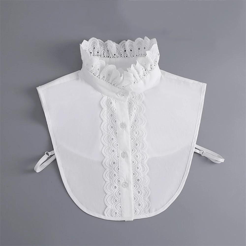 Linbaiway New Lapel Fake Collar Vintage Detachable Shirt Collar for Women Blouse Sweater False Collar Lapel Top Neckwear Ties