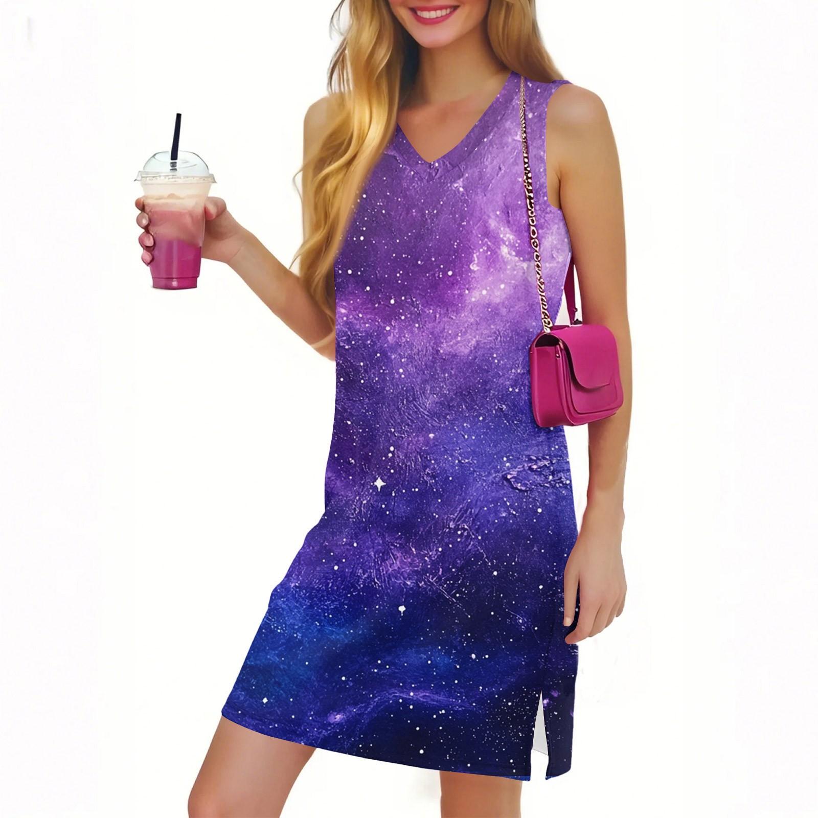 

Женское повседневное модное сексуальное платье без рукавов с V-образным вырезом и цветочным подолом M