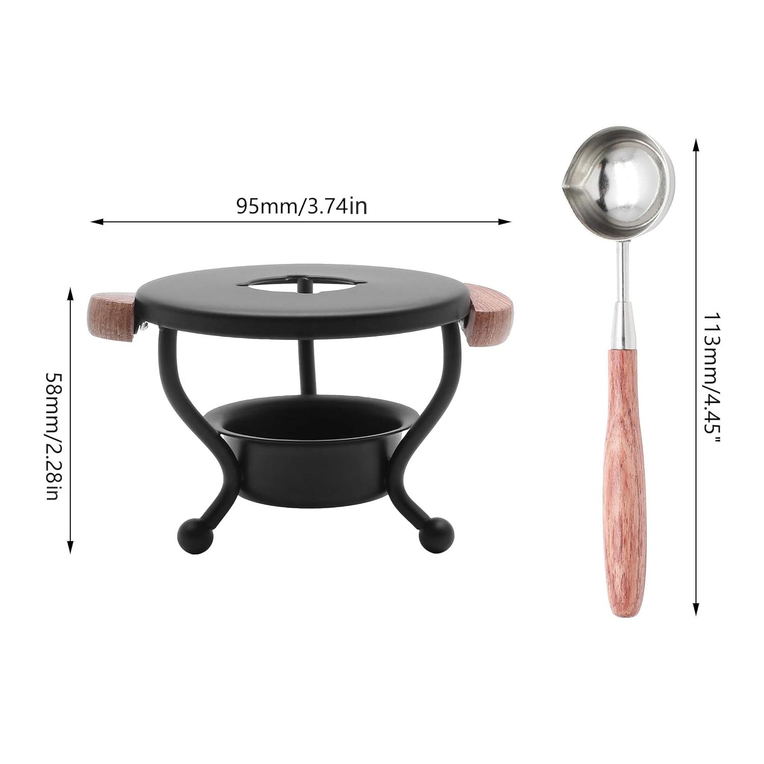 

2 шт. Нагреватель для восковых печатей Набор для восковых печатей Инструмент-печь для плавления с набором ложки для плавления и чайными свечами для восковой печати, запечатывания писем