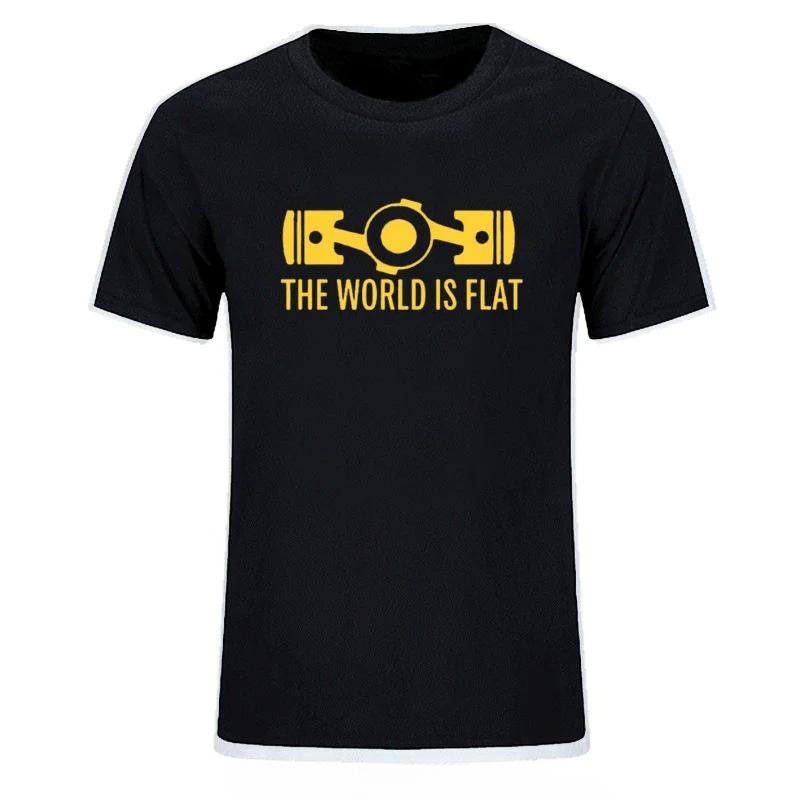 New Summer The World Is Flat Engine T Shirt Short Sleeve Custom Tshirt Style Unisex Oneck Cotton Tshirt Fashion Streetwear Tees