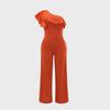 Ruffled One-Shoulder High Waist Loose Women's Jumpsuit