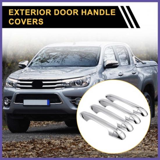 4pcs Exterior Door Handle Cover for Toyota Tacoma 16-23 Chrome Silver Tone