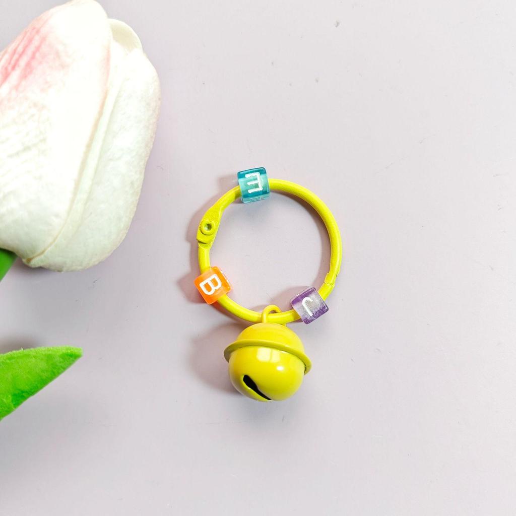 Colorful Bead Bell Pendant Keychain with DIY Accessories for Backpack