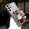 For Galaxy S26 Ultra Plus Case with Cartoon 3D Bear Stand Luxury Slim Gradient Plating Glitter Girls Stylish For Samsung Galaxy S26 + Ultra Back Cover