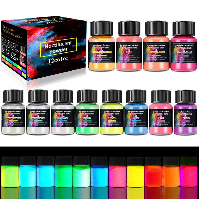 20g/30g Bottle of High-Luminosity Oil-Based Fluorescent Powder for DIY Crystal Resin, Available in 13 Colors
