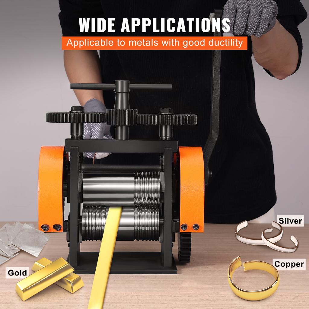 SucceBuy 45/57/75/76 Mm Jewelry Rolling Mill Machine 3in1 Multi-function Rolling Mill for Metal Jewelry Making Sheet Square Wire