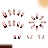 24PCS Shining Press On Nail French Floral Pattern Decoration Long Coffin False Nail Easy Application
