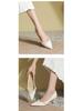 Knotted Pearl Xiuhe Bridal Shoes: Women's Silk Sheepskin High Heel Stilettos with Pointed Toe