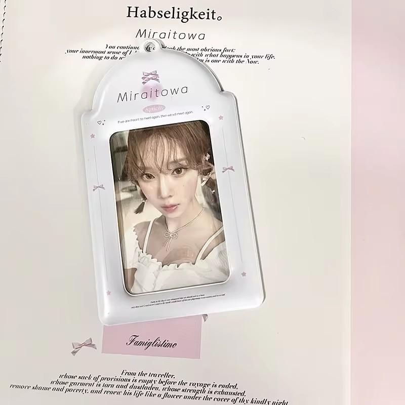 

INS Стиль Корея Милый Балет Держатели для Покардов 3 дюйма Карточки Айдолов Защитные Сливы Кавайный Бант Обложка для Карт Держатель для Покардов