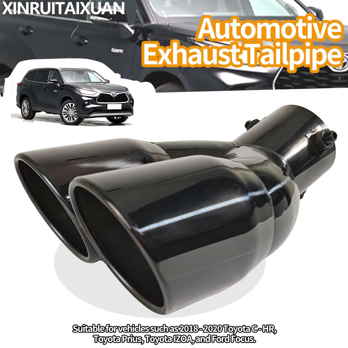 

Compatible with CHR18-20 Prius, IZOA, Ford Focus, Forte - Dual Exhaust Stainless Steel Tailpipes Titanium Black
