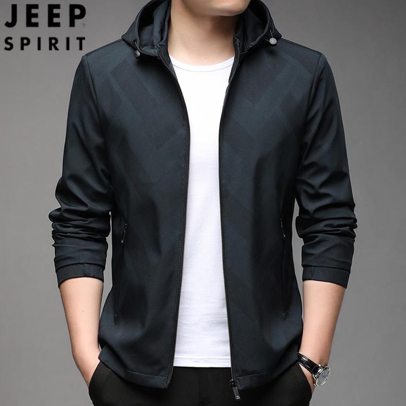 JEEP SPIRIT Men s Detachable Hood Casual Jacket M
