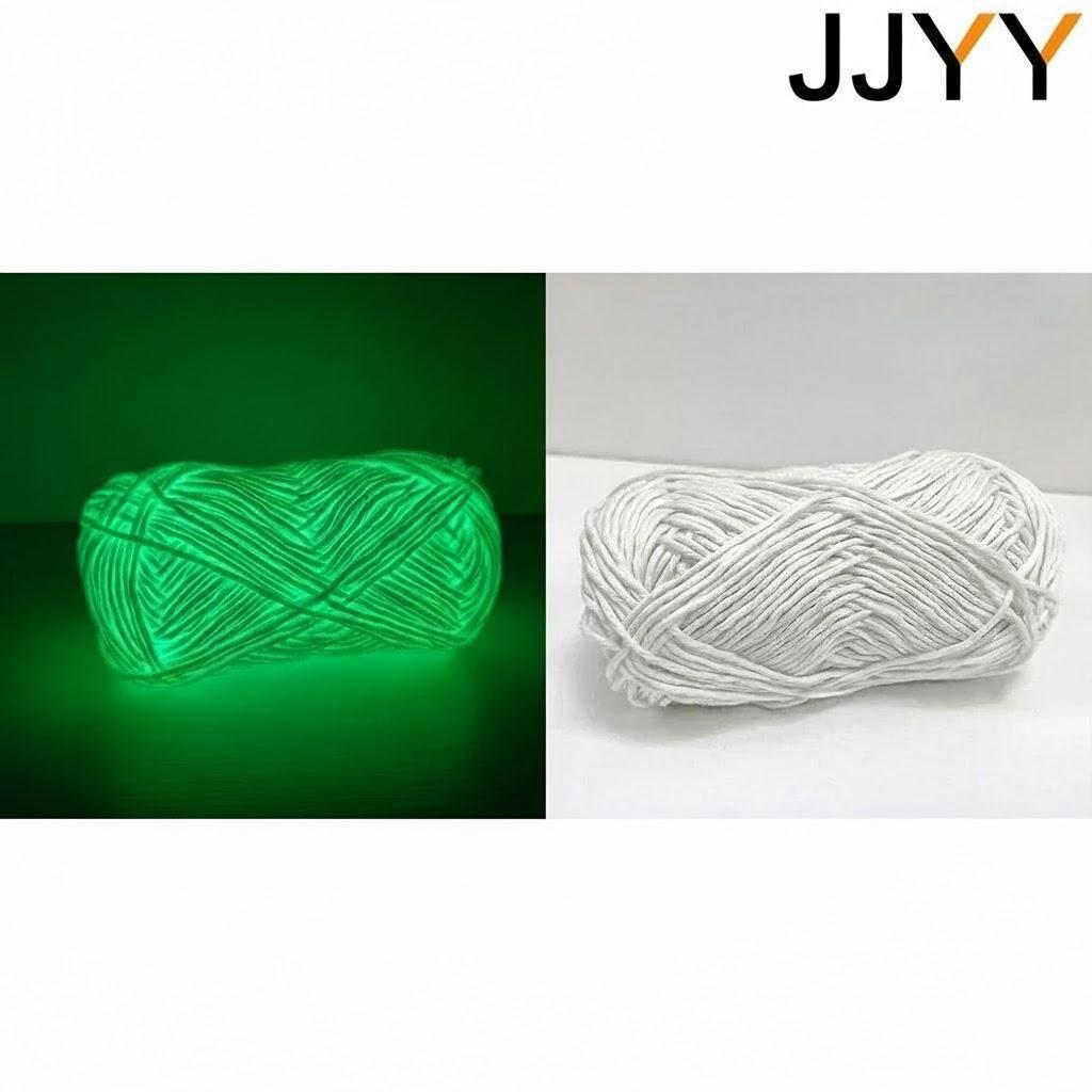 

50M 2mm Polyester Glow in the Dark Yarn AntiFade Soft DIY Crochet Scarves Hats Shawls Hand Knitting белый