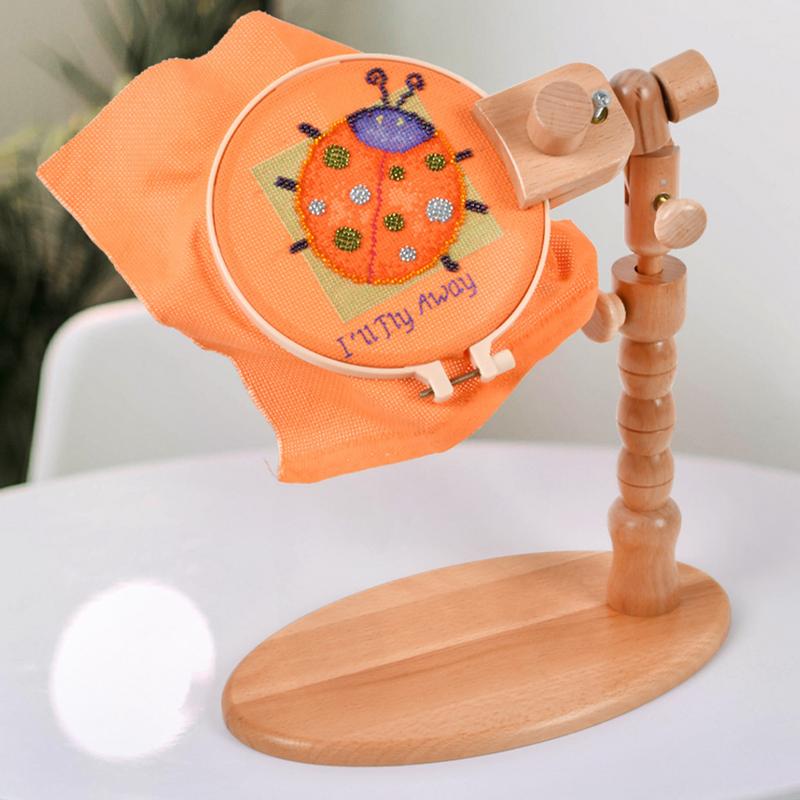 Stickrahmenständer Holz-Stickrahmenständer Nadelspitzenzubehör Stickrahmenständer Drehbarer Handarbeitsständer Schreibtisch