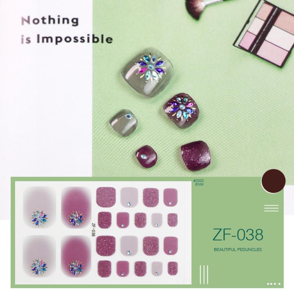 Three-dimensional Toenail Sticker 3D Imitation Drill Toenail Nail Patch Waterproof and Long-lasting Whitening Toenail Sticker Full Sticker