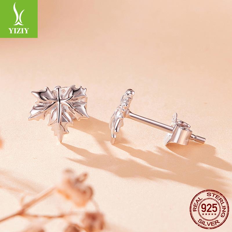 

Романтичные серьги-пусеты из серебра с кленовым листом, изысканная текстура, стерлинговое серебро 925 пробы 925 silver