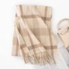 Plaid Scarf for Women 100% Wool Shawl All-Match Tassel Warm Comfortable Luxury Clothes New Fashion Autumn Winter Scarves