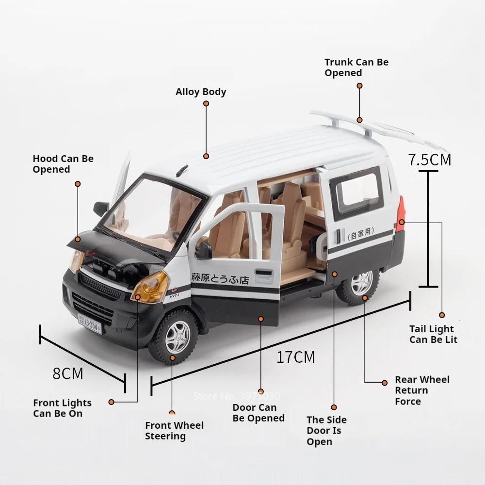 1:24 WULING RongGuang Toys Cars Models Alloy Diecast Doors Opened Miniature Van Wheels Turned Vehicles Boys Educational Toys