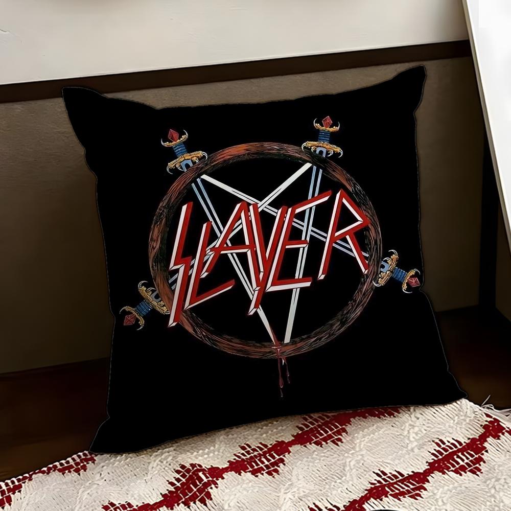 Heavy Metal Band SSlayer Cushion Cover Reversible Soft Durable Pillow Cover Home  Car MultiScene Use for Daily Comfort