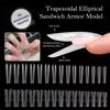 180Pcs Sandwich Dual Nail Form Mold Reusable Full Cover Mold Clear Nail Art Extension Shaping Tool Coffin Almond Nail Forms
