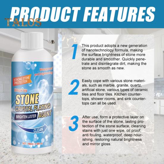 Stone Crystal-Plating Agent Stone Surfaces Stain-Resistant Waterproof Detergent PH-balanced Oil-resistant Stone Cleaner