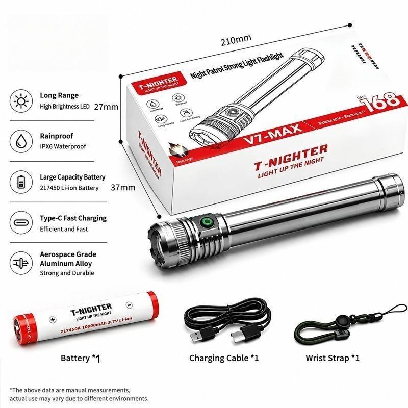 Quick Charge Multifunctional Outdoor Flashlight Long Standby Runtime Multi Light Modes Super Far Beam Dustproof Waterproof Lamp