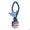 Dog Toy - STITCH - Braided Rope Chewer - Blue Color - Durable - Oral Hygiene
