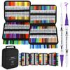 Ohuhu 160 Colours Colouring Pens, Dual Tip Brush Pens Felt Tip Pens, Art Markers with Fineliner, for Kids Adults Colouring Book Drawing Calligraphy