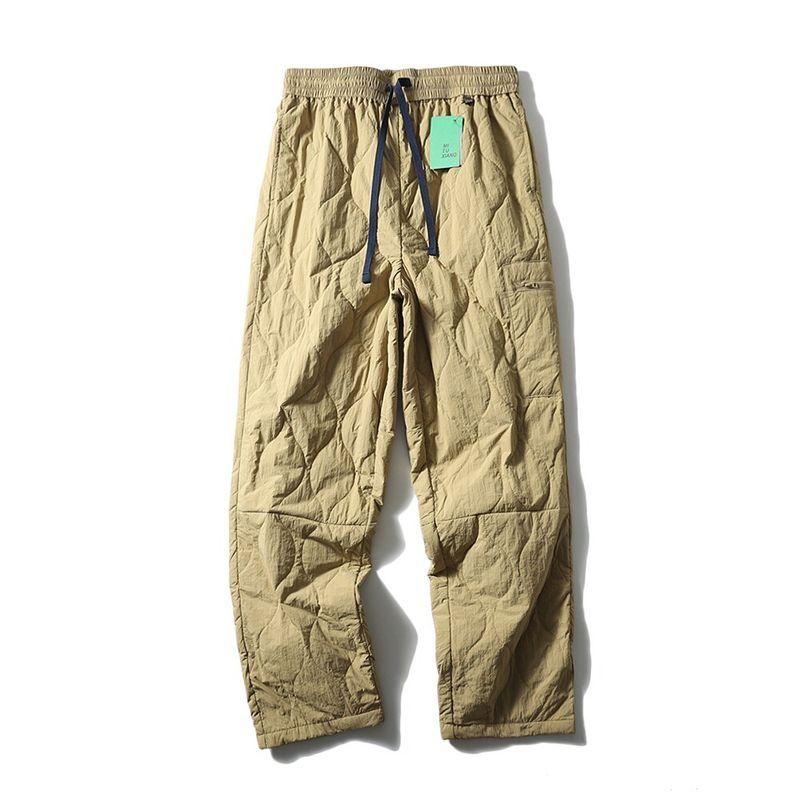 Outdoor Sports Functional Thin Cotton Pants for Men, Winter Padded Warm Work Pants, Export Men s Loose Casual Pants Khaki M