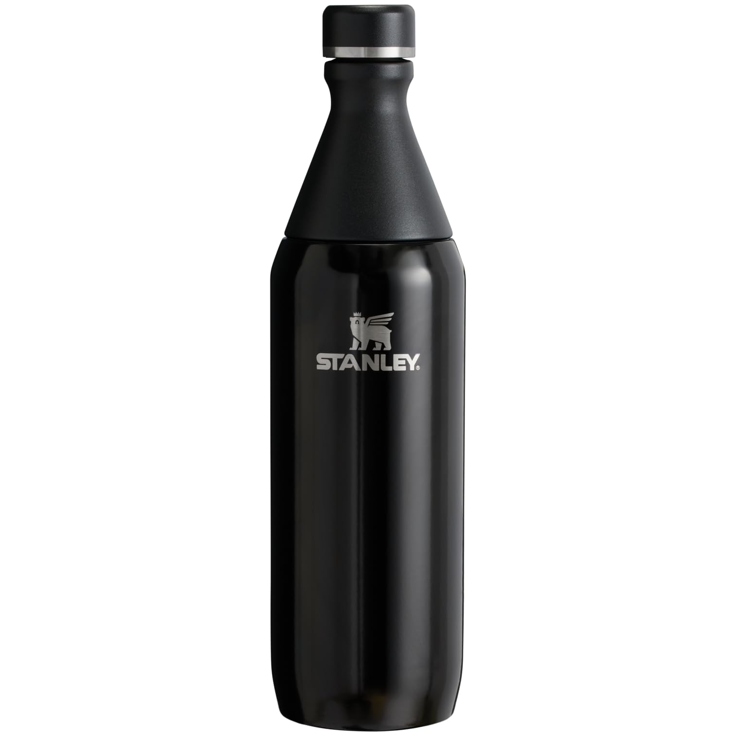 Stanley 1913 All Day Slim Vacuum Insulated Black 20oz Bottle, Gloss, 0.59L