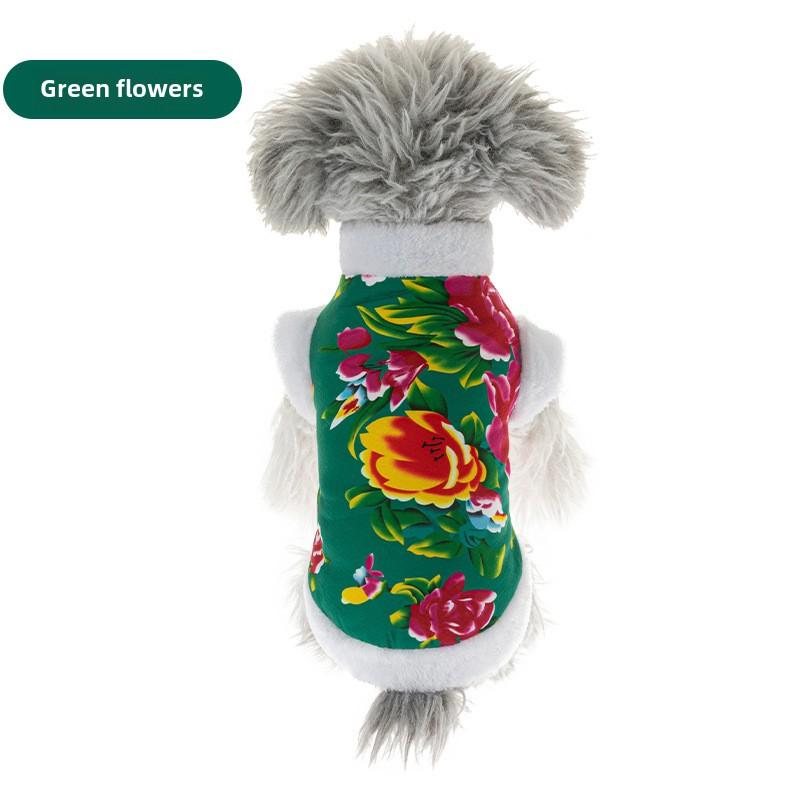 

Одежда для питомцев Щенок Собака Кошка Питомец Зимняя одежда Северо-восточный Большой цветок Одежда для собак XL