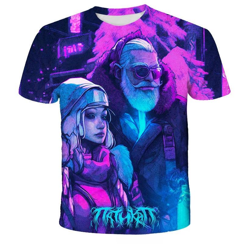 

Літня мода Персоналізована футболка з принтом візерунка Санта-Клауса Повсякденна Вільна Універсальна Зручна Чоловіча футболка 6XL