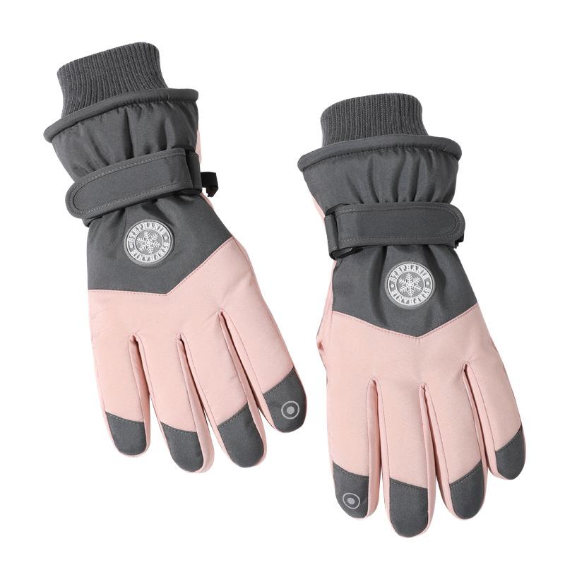 Men and Women's Winter Ski Gloves Original Standard Plus Velvet Thick Warm Waterproof Cold Winter Motorcycle Riding Electric Bike
