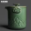 111ML Yue Kiln Relief Mountain Handheld Teapot Handmade Tea Infuser Pot Tea Maker Kettle With Filter Teaset Decoration Craft