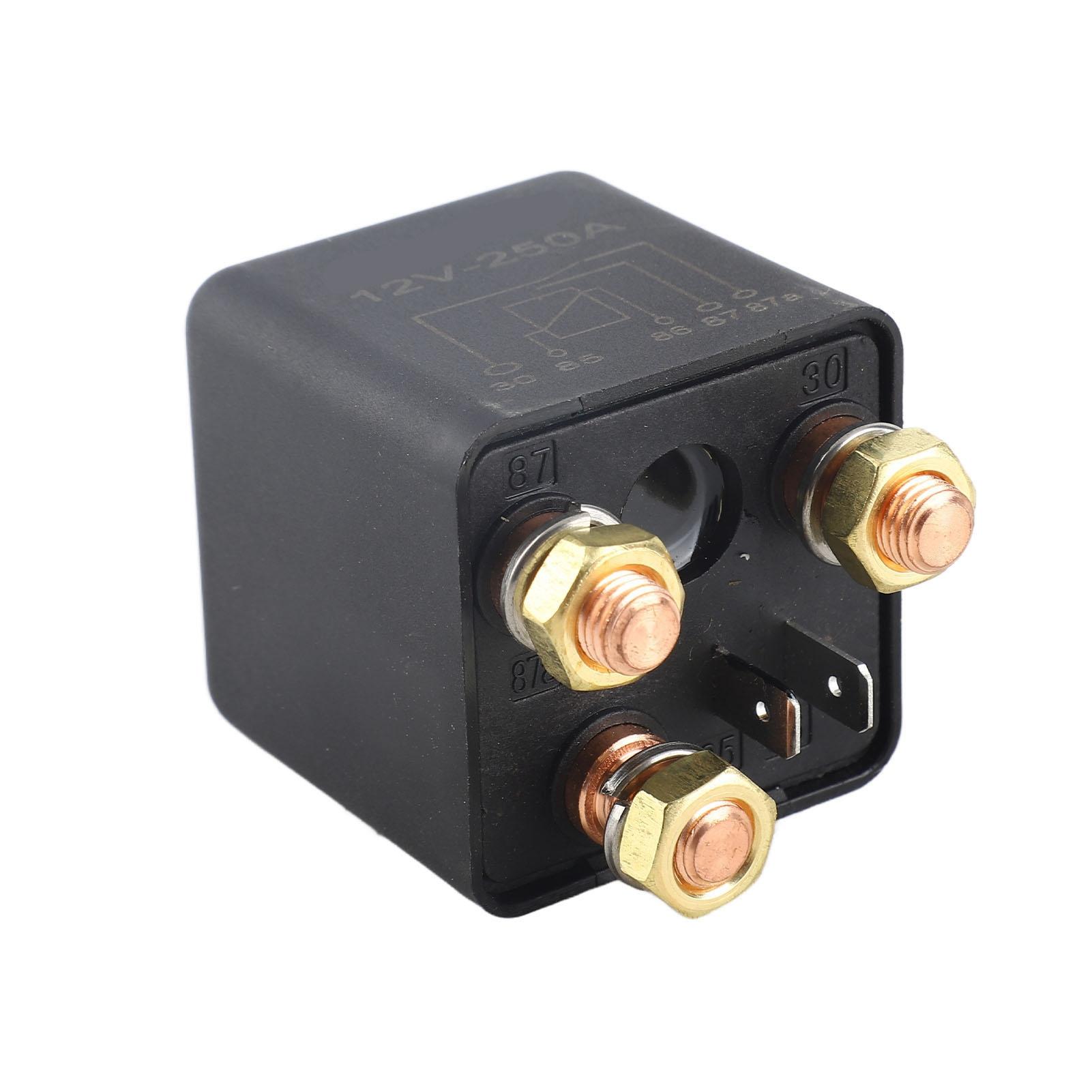 

Автомобільне стартове реле 5-контактне 250А з нержавіючої сталі латунне нормально відкрите реле автозапуску для газонокосарки DC 12В